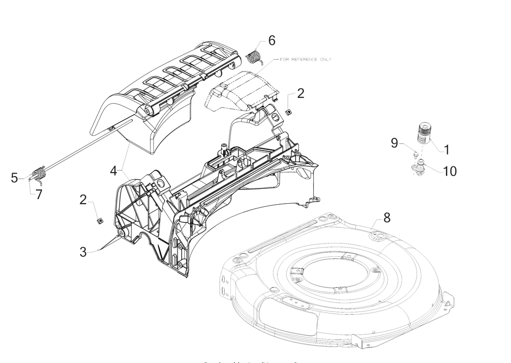 Deck Assembly Diagram and Parts List for SC500Z (12ABC62J710)(2016) Cub Cadet Lawn Mower
